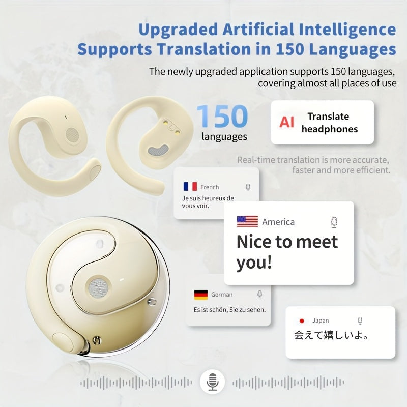 2024 Universal Translator Earbuds (Like Star Trek) - AI Multi-Language, Wireless, Touch Control, Dual Mic Mute, Compatible with Phones for Travel, Socializing, Learning, Sports, Gaming
