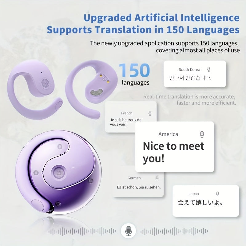 2024 Universal Translator Earbuds (Like Star Trek) - AI Multi-Language, Wireless, Touch Control, Dual Mic Mute, Compatible with Phones for Travel, Socializing, Learning, Sports, Gaming