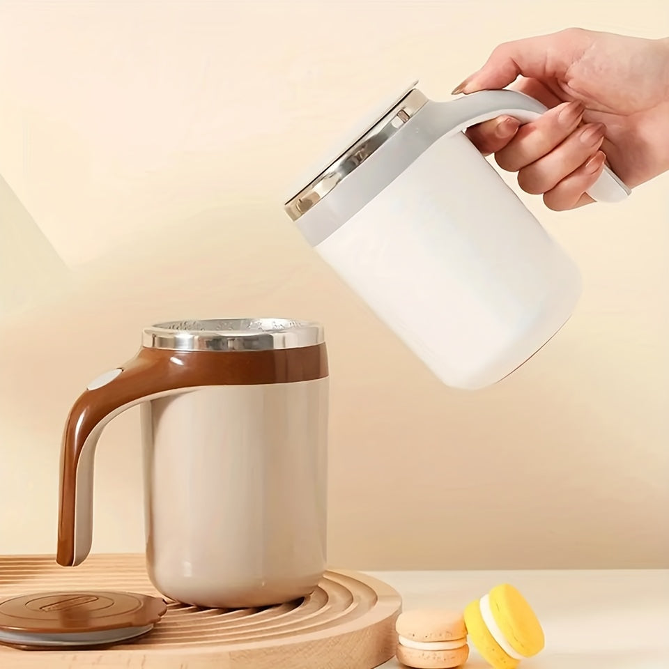 Fully Automatic Stirring Cup - Multifunctional Lazy Rotating Magnetic Stainless Steel Milk Mug And Travel Mug