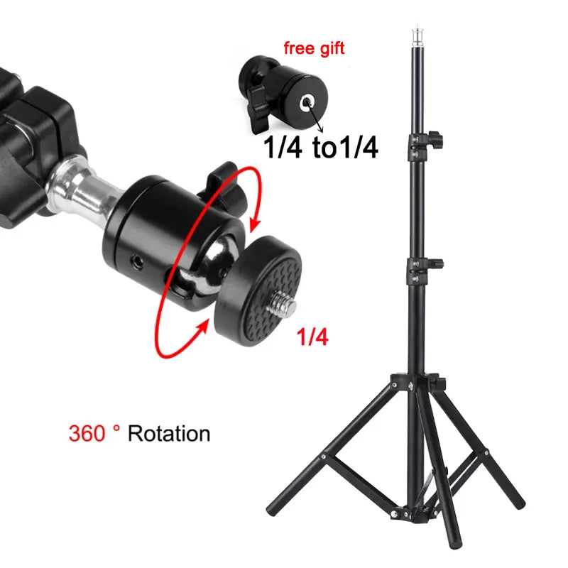 Projector Bracket Travel Tripod with 1/4 Screw Photographic Lighting Stand Extendable 160cm for HY300 Projector Camera