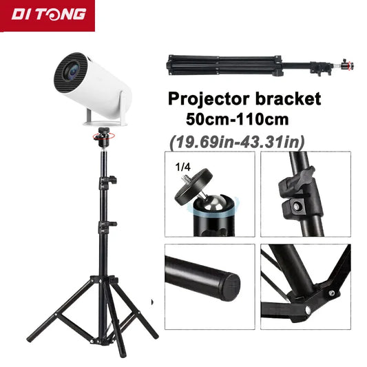 Projector Bracket Travel Tripod with 1/4 Screw Photographic Lighting Stand Extendable 160cm for HY300 Projector Camera