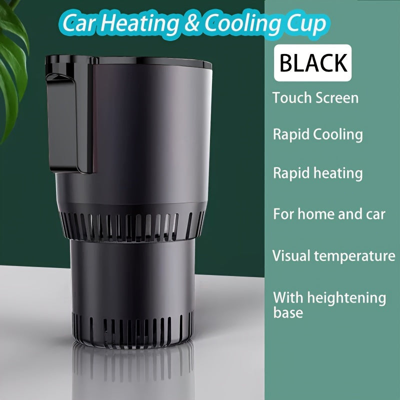 Ellison 2-in-1 Car Cup Cooler/Warmer, One-Touch Control, for Bottles up to 18.6 oz, 0°C to 140°F (60°C), Fits Standard Cup Holders, Glossy Finish
