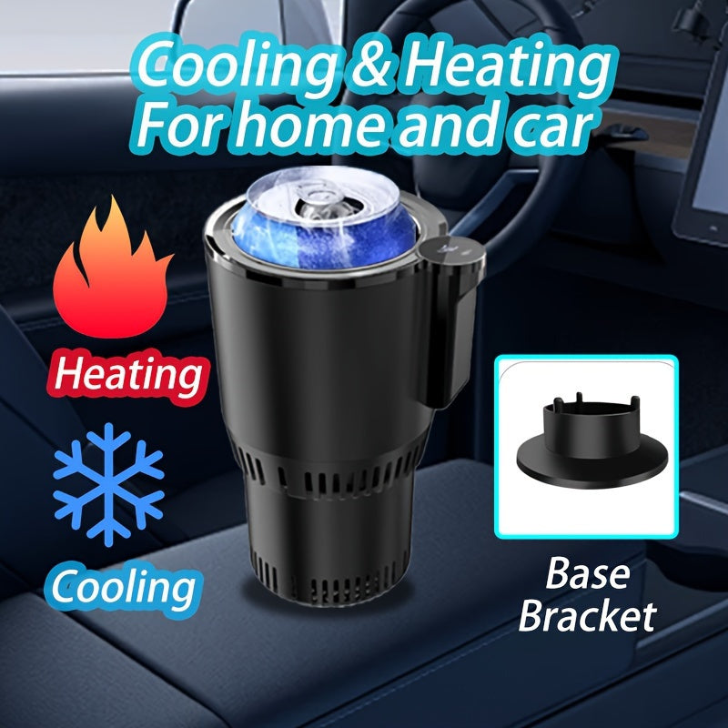 Ellison 2-in-1 Car Cup Cooler/Warmer, One-Touch Control, for Bottles up to 18.6 oz, 0°C to 140°F (60°C), Fits Standard Cup Holders, Glossy Finish