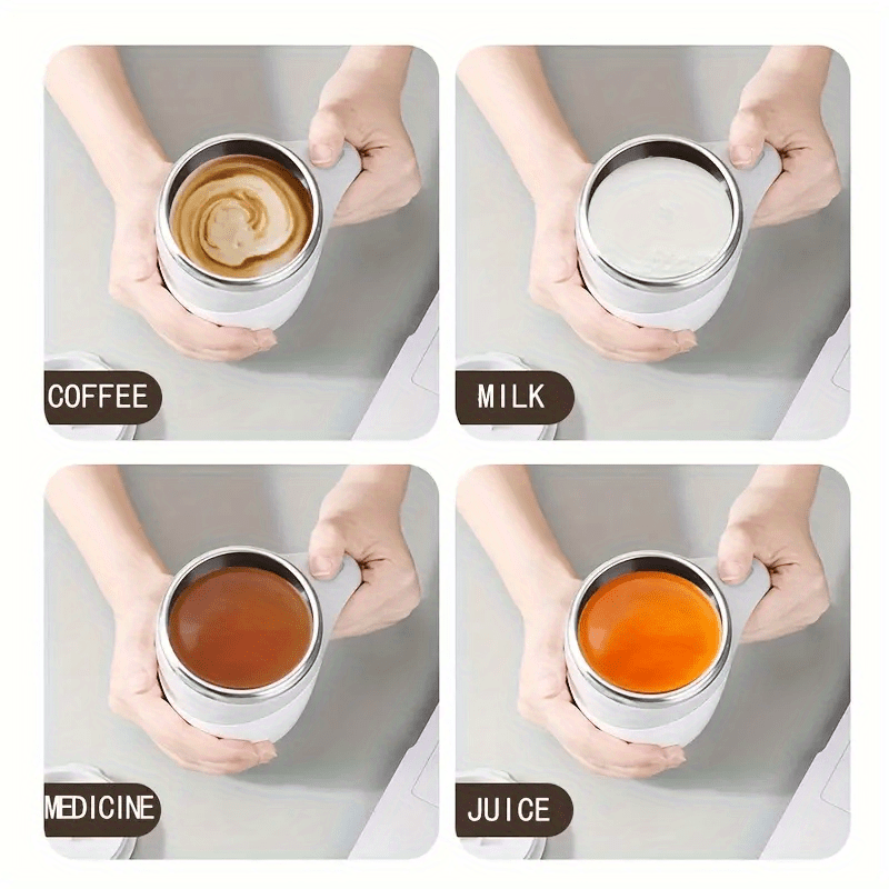Fully Automatic Stirring Cup - Multifunctional Lazy Rotating Magnetic Stainless Steel Milk Mug And Travel Mug