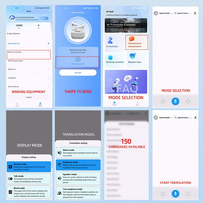 2024 AI Star Trek-Style Translator Earbuds - Multi-Language Wireless, Touch Control, Dual Mic, for Travel, Socializing, Learning, Sports, Gaming