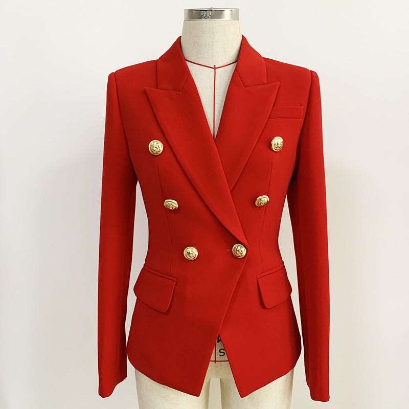 Female Suit Slim Fit Coat Clothing Double Breasted