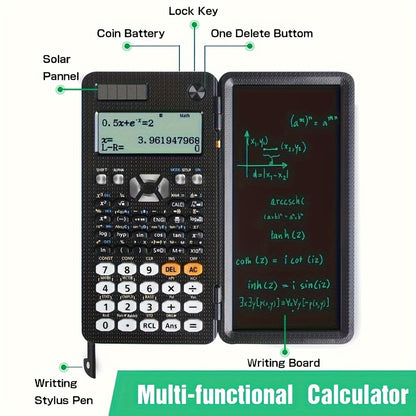 [Professional Solar Calculator] 417 Functions Professional Solar Scientific Calculator - Portable Foldable Calculator For Students Upgraded 991ES With LCD Notepad