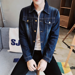 The spring and autumn trend of Korean male students slim denim jacket all-match cowboy clothing autumn men's casual jacket