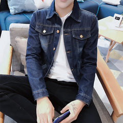 The spring and autumn trend of Korean male students slim denim jacket all-match cowboy clothing autumn men's casual jacket