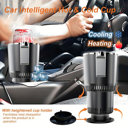 Ellison 2-in-1 Car Cup Cooler/Warmer, One-Touch Control, for Bottles up to 18.6 oz, 0°C to 140°F (60°C), Fits Standard Cup Holders, Glossy Finish
