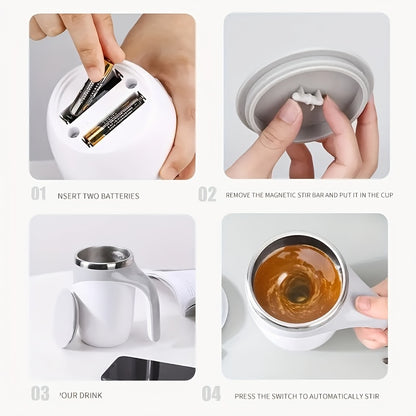 Fully Automatic Stirring Cup - Multifunctional Lazy Rotating Magnetic Stainless Steel Milk Mug And Travel Mug