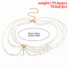 Vacation Pearl Bra Clothing Chain Female