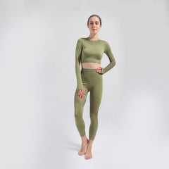 Autumn Yoga Clothing Suit Female Sports Female BE Hollow