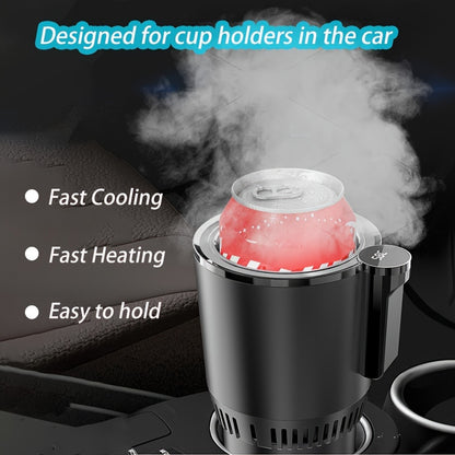 Ellison 2-in-1 Car Cup Cooler/Warmer, One-Touch Control, for Bottles up to 18.6 oz, 0°C to 140°F (60°C), Fits Standard Cup Holders, Glossy Finish
