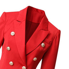 Female Suit Slim Fit Coat Clothing Double Breasted