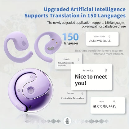 2024 AI Star Trek-Style Translator Earbuds - Multi-Language Wireless, Touch Control, Dual Mic, for Travel, Socializing, Learning, Sports, Gaming