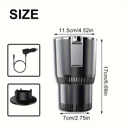 Ellison 2-in-1 Car Cup Cooler/Warmer, One-Touch Control, for Bottles up to 18.6 oz, 0°C to 140°F (60°C), Fits Standard Cup Holders, Glossy Finish
