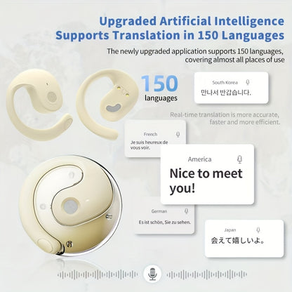 2024 AI Star Trek-Style Translator Earbuds - Multi-Language Wireless, Touch Control, Dual Mic, for Travel, Socializing, Learning, Sports, Gaming