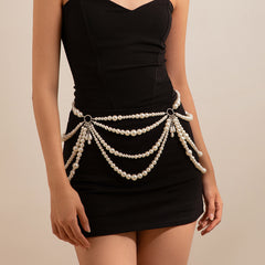 Vacation Pearl Bra Clothing Chain Female