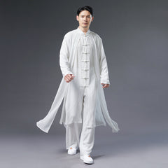 Antiquity Men's Clothing Summer Hanfu White Fairy Chiffon Costume Performance Chinese Robe Male