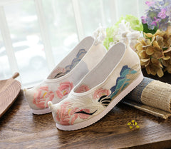 Antique Female Embroidered Cotton Shoes