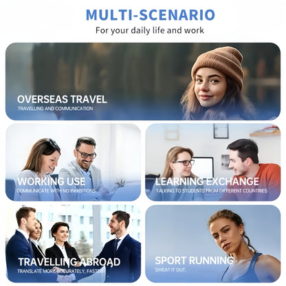 2025 New AI-Enabled Translation Headset with 100+ Languages, TWS Wireless Headset, Lag-Free Music, Translation Headset, Conference Recording Translation, Real-Time Voice Translation