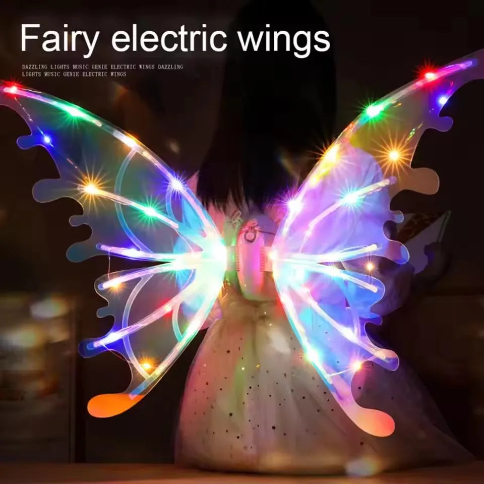 Magical Moving Fairy Wings for Kids - LED Light Up with Music