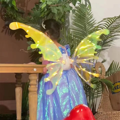Magical Moving Fairy Wings for Kids - LED Light Up with Music