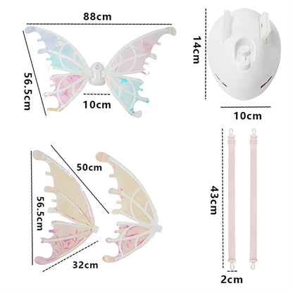 Magical Moving Fairy Wings for Kids - LED Light Up with Music
