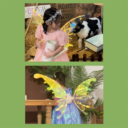 Magical Moving Fairy Wings for Kids - LED Light Up with Music