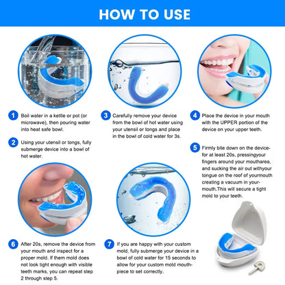 Anti-Snoring Mouthpiece Anti-Snoring Device Night Time Teeth Mouthguard Adjustable Sleeping Mouth Guard for Bruxism Stop Snoring