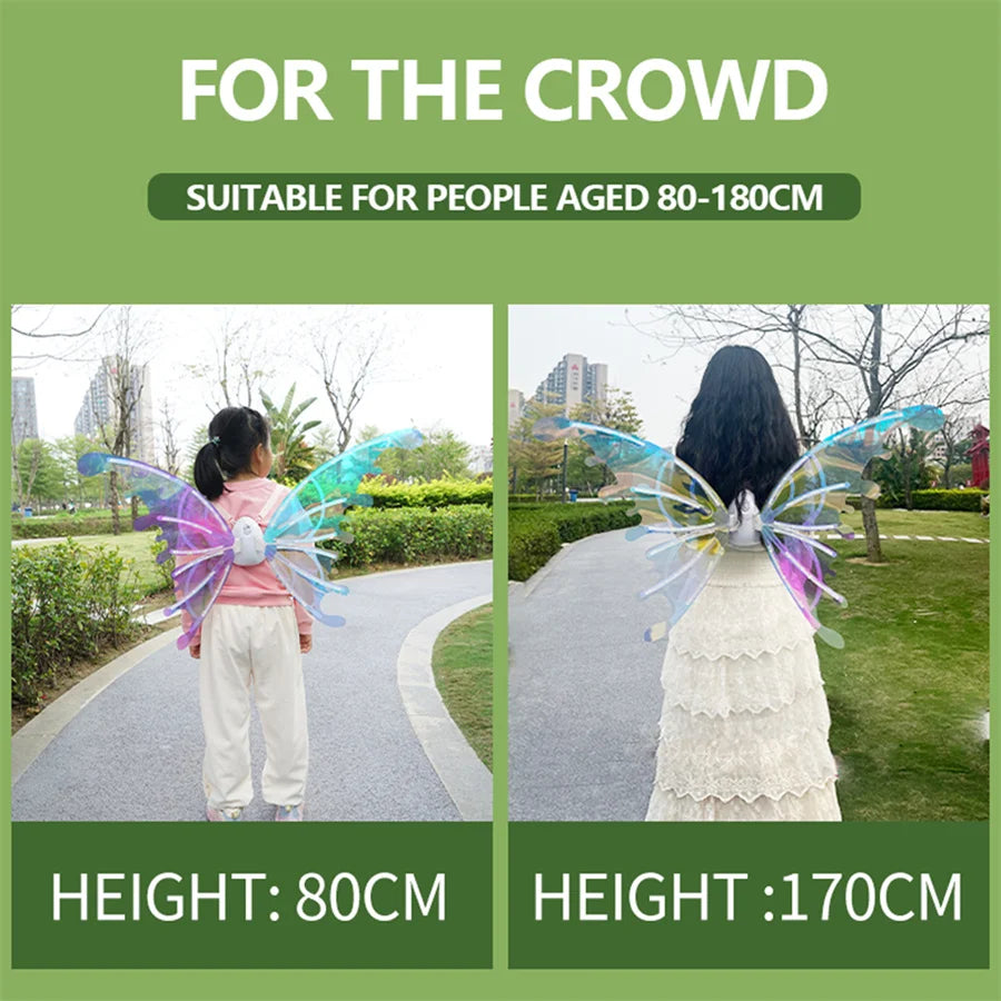 Magical Moving Fairy Wings for Kids - LED Light Up with Music