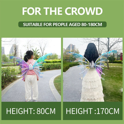 Magical Moving Fairy Wings for Kids - LED Light Up with Music