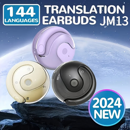 2024 AI Star Trek-Style Translator Earbuds - Multi-Language Wireless, Touch Control, Dual Mic, for Travel, Socializing, Learning, Sports, Gaming