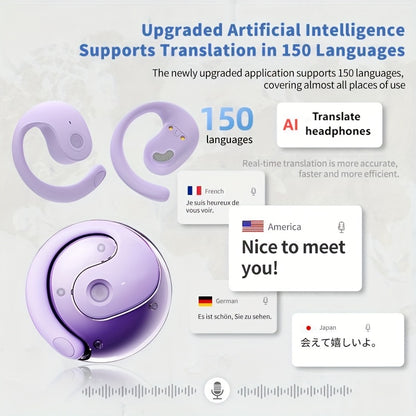 2024 AI Star Trek-Style Translator Earbuds - Multi-Language Wireless, Touch Control, Dual Mic, for Travel, Socializing, Learning, Sports, Gaming
