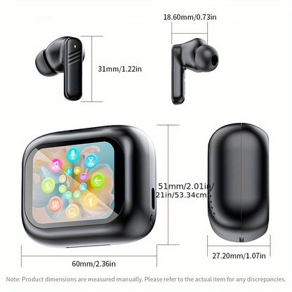 Enhanced Smart LCD Display Earphones, Versatile Wireless Sports Earbuds, with Adjustable Audio And Bilingual Support (Chinese/English), Featuring a Built-In Mic, Perfect for Sports And Fitness Activities.