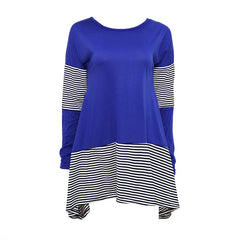 Cross-border Spring New Women's Clothing Hit Color Stripe Female Trend