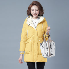 Female Mid-length Winter Clothing Loose Cotton Jacket Thickened Puffer Jacket