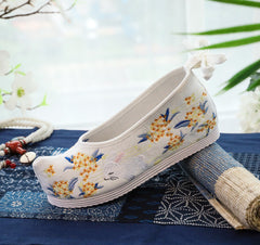 Antique Female Embroidered Cotton Shoes